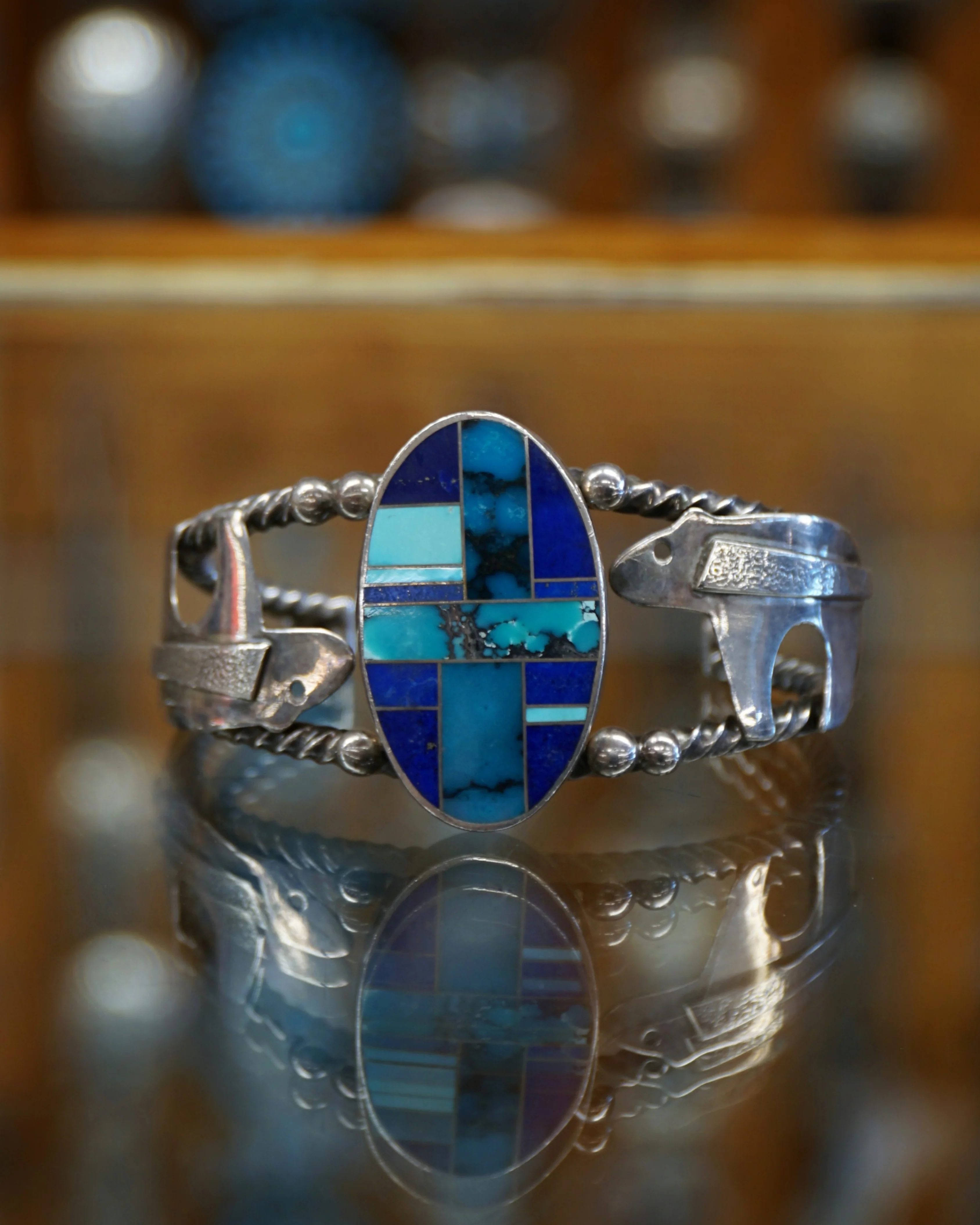 Lapis and Turquiose Bear Bracelet
