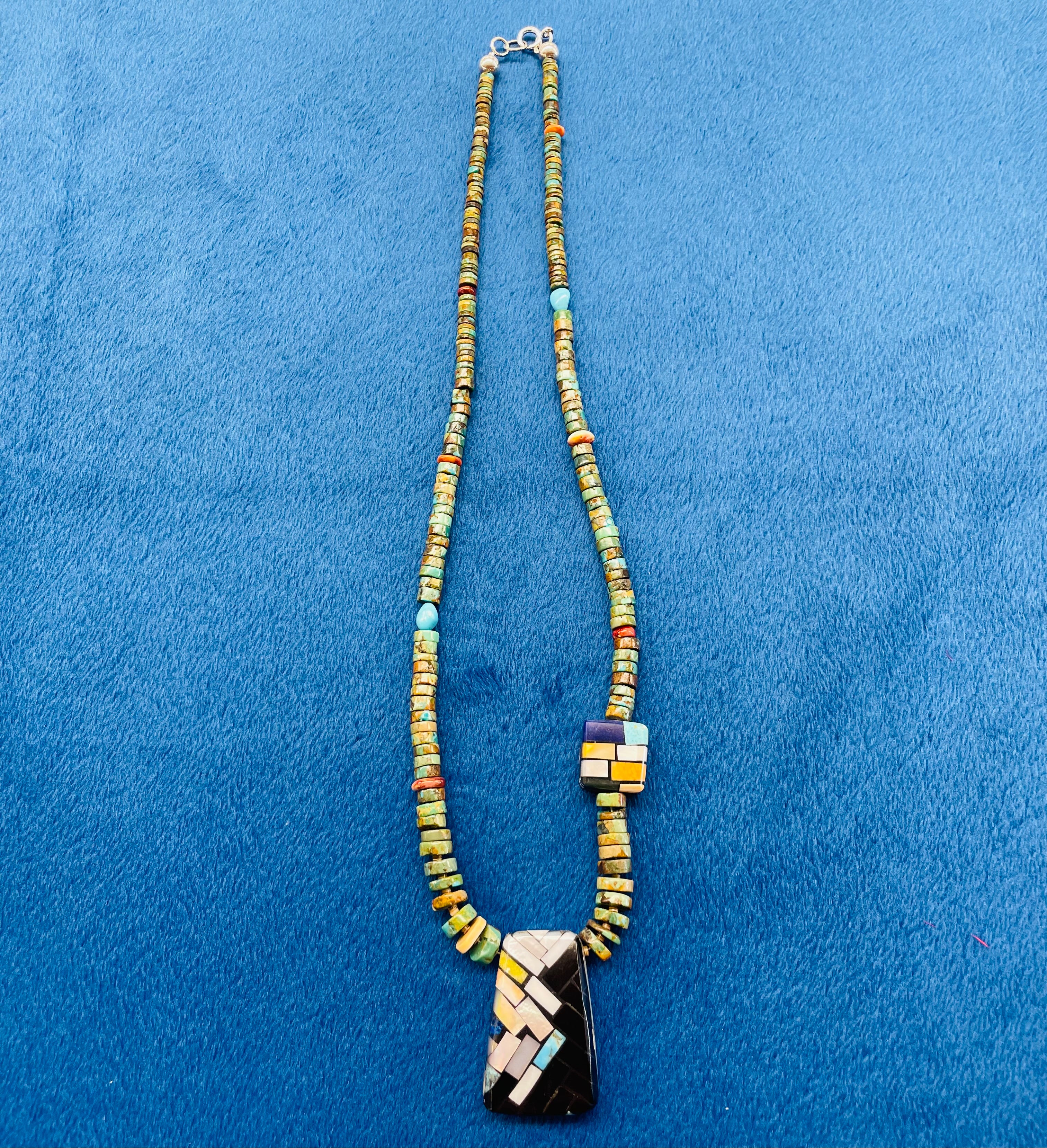 San Felipe Beads and Inlay Reversible Pendant Knecklace