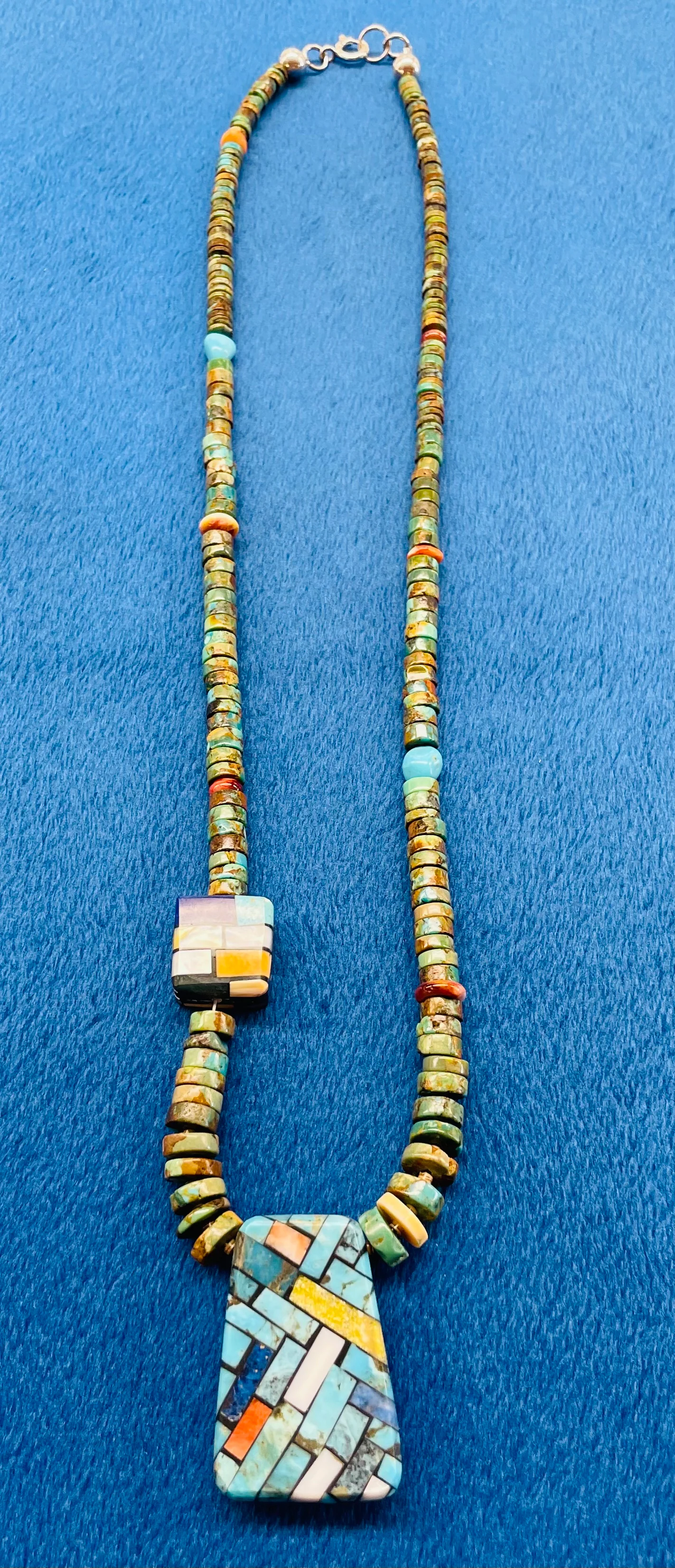 San Felipe Beads and Inlay Reversible Pendant Knecklace - Image 2