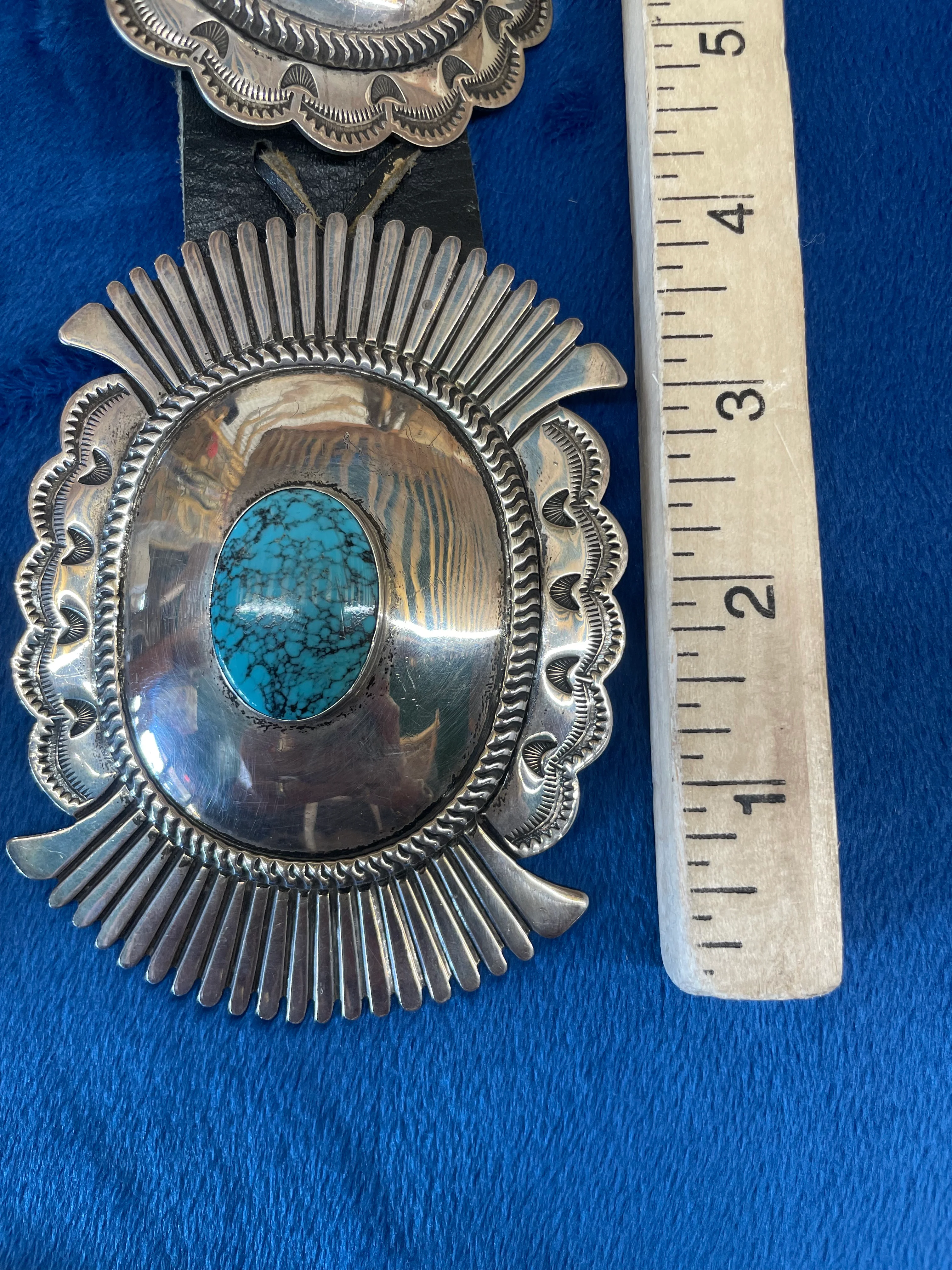 Silver and Turquoise Concho Belt - Image 2