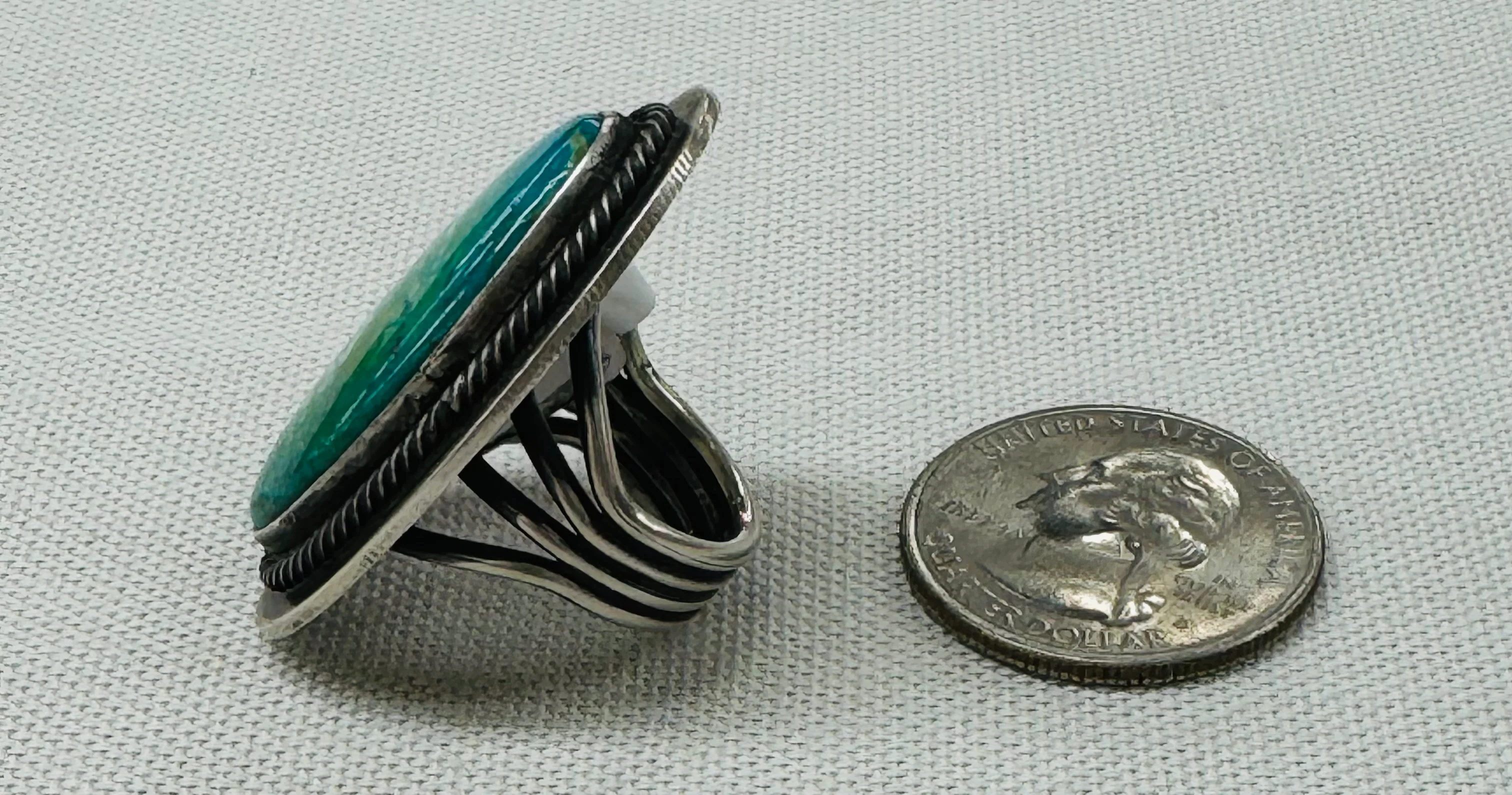 Silver and Turquoise Ring - Image 2