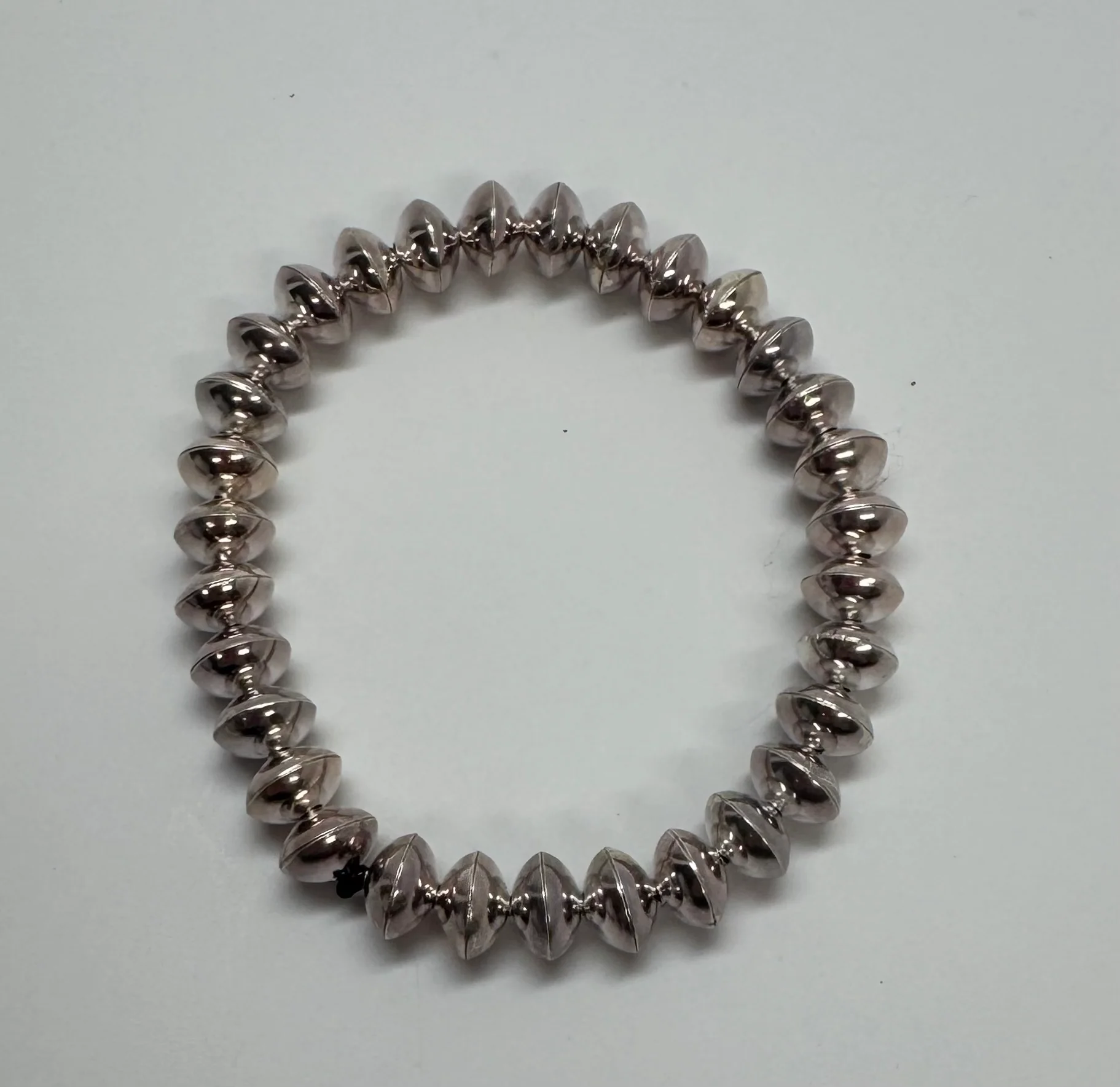 Silver Navajo Pearl Stretch Bracelet