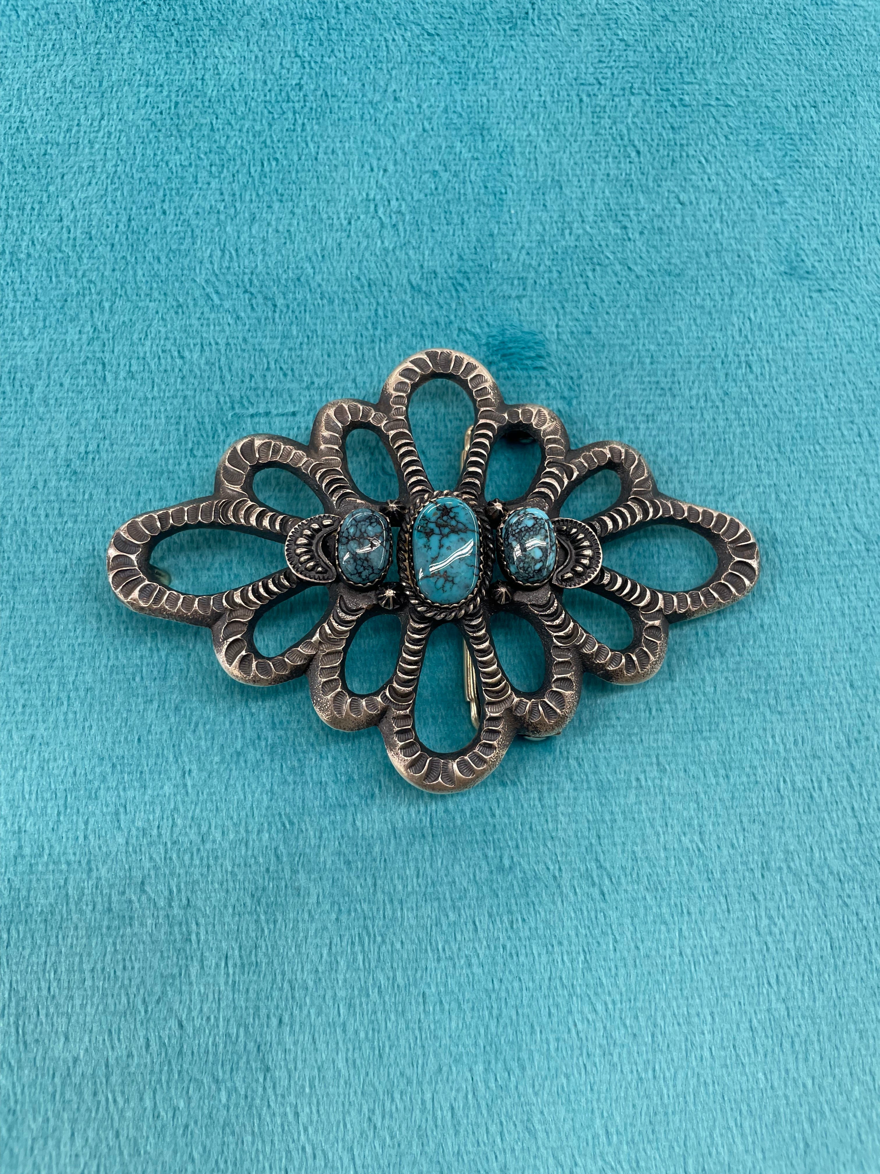 Sterling Silver and Turquoise Ladies Buckle