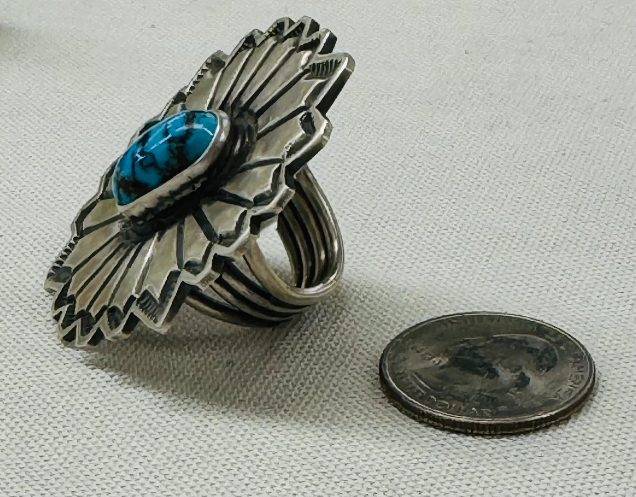 Turquoise and Silver Ring - Image 2
